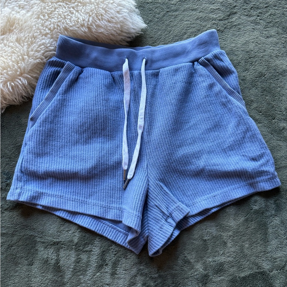 Aerie Blue Athletic Shorts with Elastic Waistband